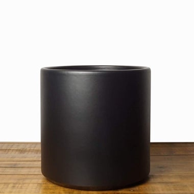 Peach & Pebble 6.5” Ceramic Planter, Black.